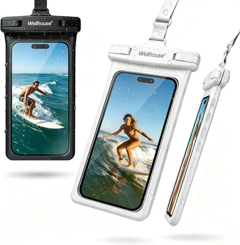 Miniatura 22 de wellhouse Bolsa impermeable para teléfono, Funda impermeable para teléfono para iPhone 16 15 14 13 12 Pro Max XS Samsung, Bolsa seca para celular 1