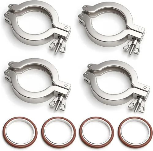 Miniatura 13 de 2 unids KF50 abrazadera de acero inoxidable 304 con anillo de centrado de acero inoxidable 304 KF50 con abrazaderas rápidas junta tórica