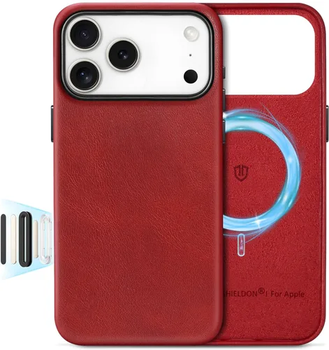 Miniatura 52 de SHIELDON Funda de cuero genuino para iPhone 17 Pro Max de 6.9 pulgadas 2025, [botón de la cámara actualizado], compatible con Magsafe, carga Azul