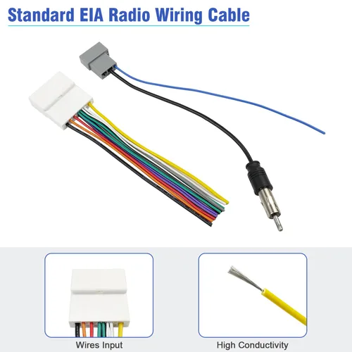 Miniatura 5 de Juego de Adaptador de Antena de Cable de 20 Pines para Radio de Nissan Compatible con Altima Versa Sentra Frontier Xterra Titan Leaf Juke Pathfinder