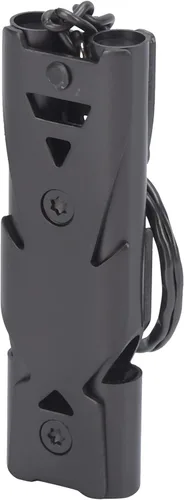 plplaaoo Silbato de supervivencia, silbato de emergencia, doble tubo con llavero, silbato de seguridad de acero inoxidable para exteriores,
