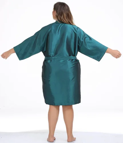 Miniatura 5 de PERFEHAIR Bata de peluquería para clientes, estilo kimono (azul)
