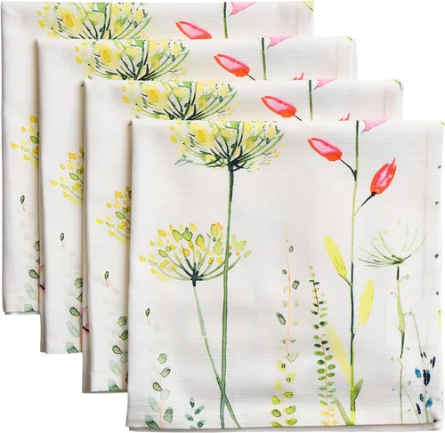 Miniatura 99 de Maison d' Hermine Happy Florals - Juego de 4 servilletas 100% algodón suave y cómodo perfectas para cenas familiares, bodas, fiestas de cóctel, 063