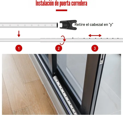 Miniatura 9 de SECURITYMAN - Barra de seguridad de puerta 2 en 1 y barra de seguridad para puerta corrediza de patio (2 unidades) a través de tapas intercambiables