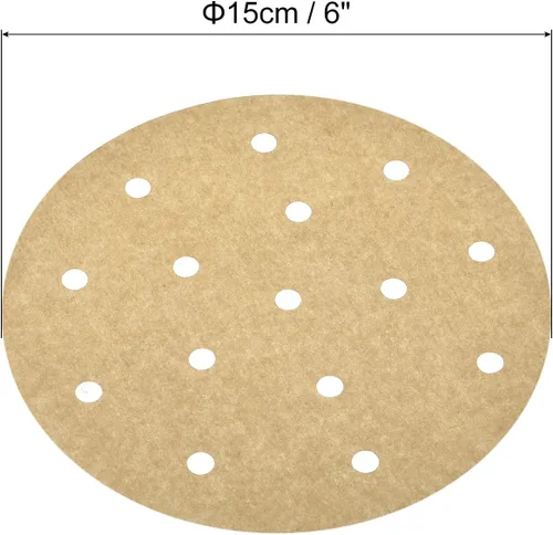Miniatura 2 de uxcell 100 piezas de papel pergamino para freidora de aire, forro redondo de 6 pulgadas, papel de hornear antiadherente para freidoras de aire