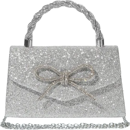 Miniatura 8 de Bolso de noche para mujer, con lazo brillante, para boda, con diamantes de imitación, bolsos elegantes para fiestas, bailes de graduación