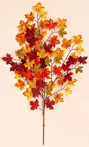 Miniatura 2 de Worth Imports Mini espray artificial de hoja de arce de otoño de 27 pulgadas con 75 hojas, juego de 6