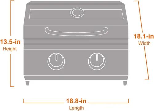 Miniatura 3 de Parrilla portátil de gas propano de 2 quemadores Clearview® Monument Grills para cocinar al aire libre, dos quemadores de 15,000 BTU, acero