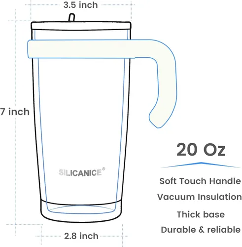 Miniatura 7 de Para café helado y licuados de frutas - Nunca vuelvas a beber de una tapa mohosa: vaso higiénico de 20 onzas, tapa 100% a prueba de fugas y boquilla