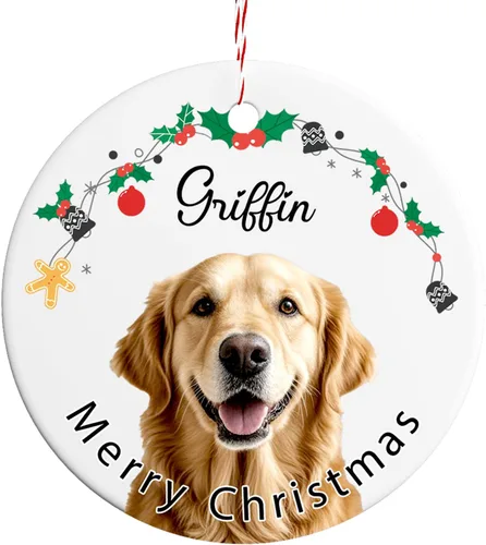 Miniatura 13 de Adornos de Navidad personalizados para perros 2025 – Adornos de foto de mascota personalizados para decoraciones de árboles de Navidad, adorno