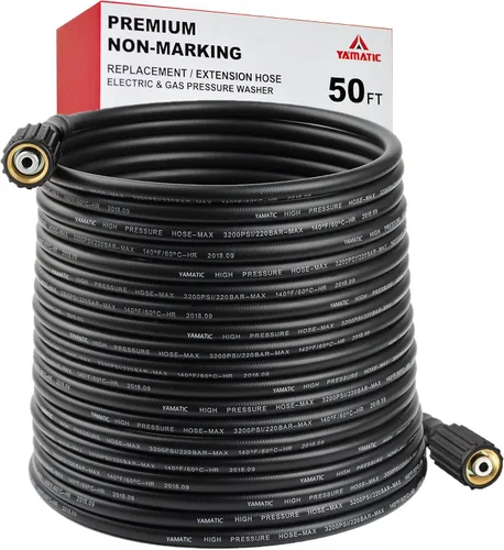 Miniatura 7 de YAMATIC Manguera de lavado a presión de 25 pies, 1/4 de pulgada 3600 PSI Manguera de lavado eléctrico M22, flexible de alta presión resistente a