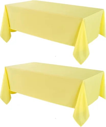 Miniatura 44 de Manteles rectangulares de 60 x 120 pulgadas, paquete de 2 manteles negros para 6 pies, lavables, decorativos, de lino y poliéster, para mesa