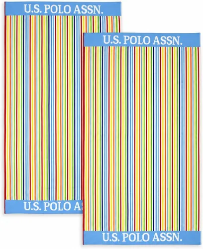 Miniatura 8 de U.S. Polo Assn. Toalla de playa de gran tamaño (40 x 70 pulgadas), diseño náutico a rayas, de lujo, algodón de felpa de calidad de hotel para baño