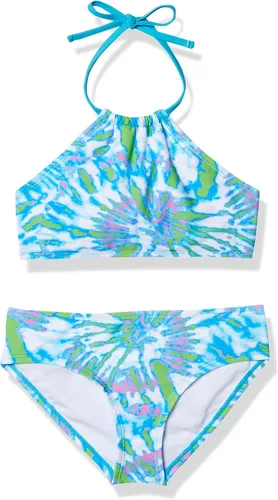 Miniatura 42 de Kanu Surf Mahina bikini halter de 2 piezas para niñas, traje de baño para playa mahina azul
