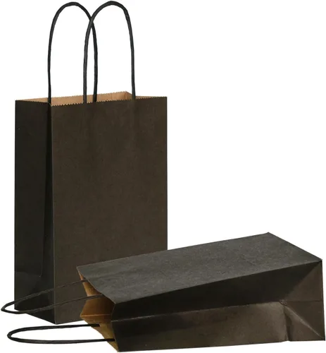 Miniatura 26 de AZOWA Bolsas de regalo mini de papel kraft con asas (Azul claro, 4x2.4x6, 25 piezas)