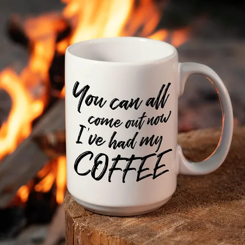 Miniatura 7 de Taza de café divertida con texto en inglés "Come Out Now"; bonita taza de cerámica blanca de 15 onzas con un eslogan genial; gran regalo único