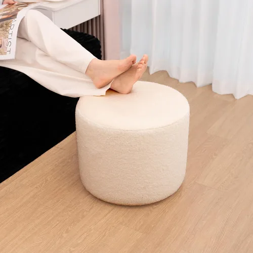 Miniatura 10 de Reposapiés otomano cuadrado, puf pequeño para sofá, mesa de café, taburetes tapizados Boucle aplicables a la sala de estar, dormitorio y dormitorio