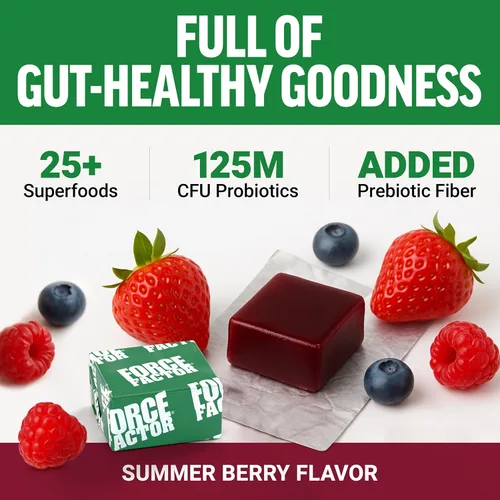 Miniatura 3 de Force Factor Smarter Greens Superfood - Masticables, verduras y superalimentos para apoyar la salud intestinal, la hinchazón y la digestión