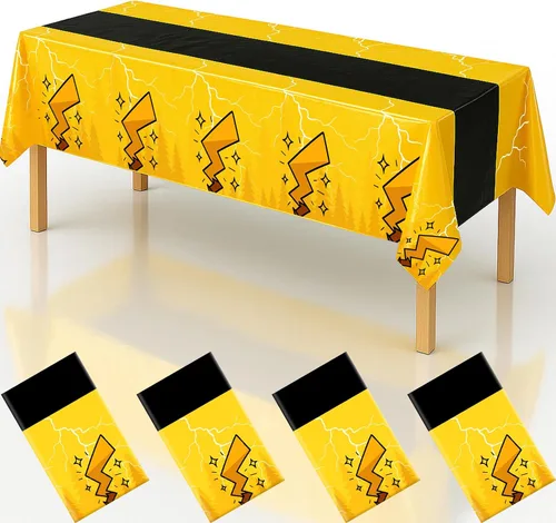 Miniatura 11 de 4 manteles de decoración de fiesta de cumpleaños 2 en 1 con estampado de patas, 54 x 108 pulgadas, mantel de pata de pata, mantel rectangular