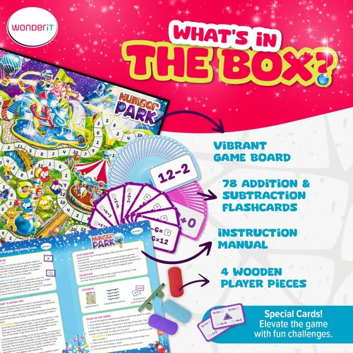 Miniatura 6 de Number Park - Juegos de matemáticas de suma y resta para niños de 5 a 8 años - Divertido juego educativo de aprendizaje - Juegos de mesa para jardín