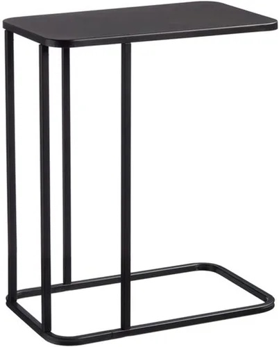 Mesa de Centro - Mesa auxiliar pequeña en forma de C, delgada y estrecha, mesa auxiliar moderna de metal y aperitivos para espacios pequeños, sofá y