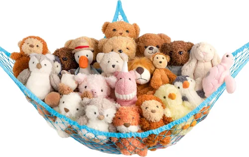 Miniatura 7 de Red de Hamaca de Almacenamiento para Animales de Peluche en la Esquina - Gran Red de Hamaca de Juguete para Decoración de Habitación de Animales