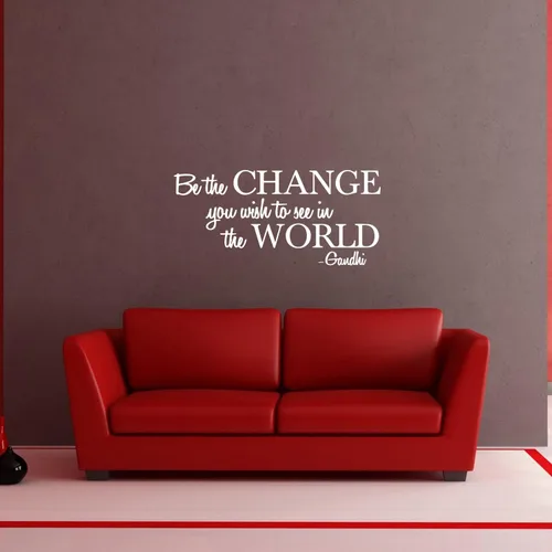 Miniatura 10 de Aurabeam Calcomanía de vinilo para pared, con frase inspiradora de Gandhi, 13 x 28 pulgadas, decoración artística de pared para sala de estar