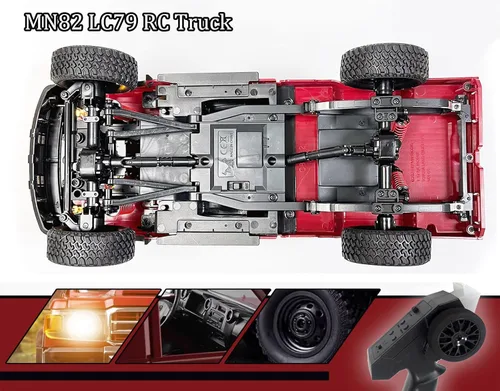 Miniatura 5 de HLSFWDRIVE RC Rock Crawler RC Camión 4x4 Toyota LC79 RC Crawler 1/12 Todo Terreno Pickup a Control Remoto 2.4Ghz Todo Terreno 280 Motor Cepillo