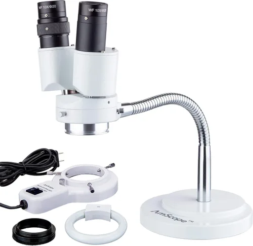 Miniatura 6 de AmScope - Microscopio estéreo binocular de aumento 8X con giro 360 - Dental, laboratorio, reparación electrónica, soldadura, tienda iluminador
