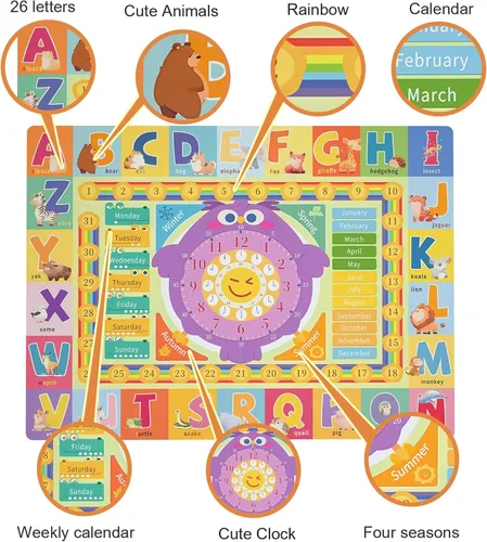 Miniatura 4 de Baby Play Mat for Floor, Non-Slip Playmat for Toddlers & Infants, Extra Thick Large Padded Educational ABC Kids Rug for Crawling & Playing Super
