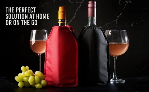 Miniatura 6 de Funda para enfriador de vino de gel sólido, enfriador de botellas reutilizable, color negro