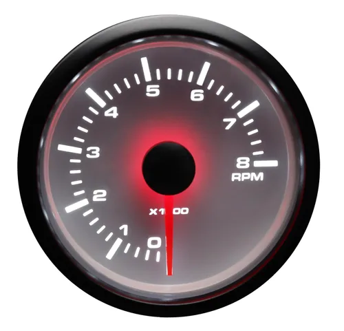 Miniatura 3 de MOTOR METER RACING Serie MGS Tacómetro Eléctrico de 52mm 2-1/16" 8000 RPM Dial Blanco Retroiluminación LED Blanca y Ámbar Impermeable para esfera