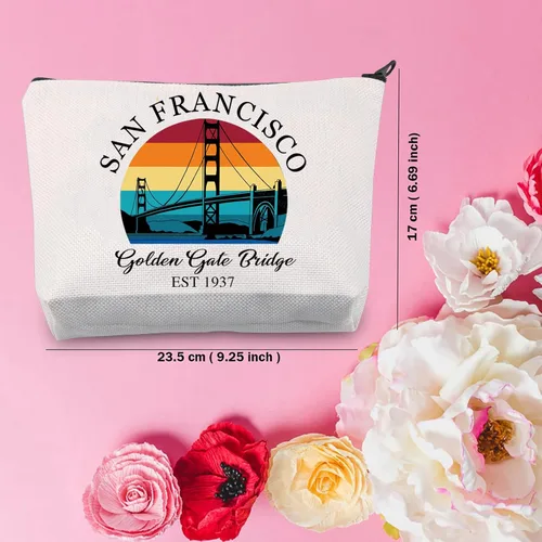 Miniatura 2 de TSOTMO Golden Gate Bridge Zipper Bolsa Cosmética San Francisco Regalo Puente Regalo San Francisco Accesorios de Viaje Bolsa Para Viajero, San