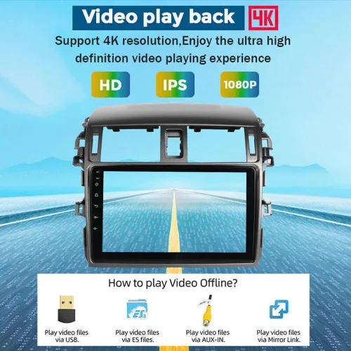 Miniatura 4 de Radio de coche 2G+32G para Toyota Corolla 2009-2013 9 pulgadas IPS pantalla táctil estéreo de coche con Carplay inalámbrico/Android Auto, Bluetooth