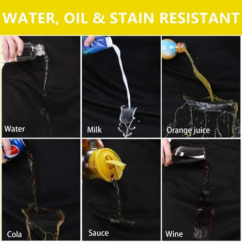 Miniatura 2 de Paquete de 3 delantales de cintura – Delantales de servidor con 3 bolsillos – Delantal de camarera resistente al agua y al aceite – Delantal negro