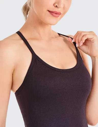 Miniatura 3 de CRZ YOGA - Camisetas deportivas para mujer, sin mangas, sin costuras, con espalda cruzada y brasier incorporado, camisetas para entrenamiento