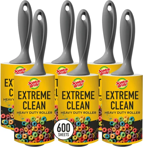 Miniatura 10 de Scotch-Brite Rodillo de pelusa Extreme Clean, 50% adhesivo*, resistente para eliminar residuos y pelo de mascotas en ropa, muebles, automóviles