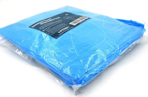Miniatura 7 de Bata de aislamiento desechable de polipropileno, vestidos de laboratorio de punto, manga larga, paquete de 15