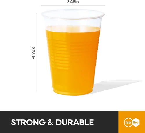 Miniatura 2 de Turbo Bee Paquete de 500 vasos de plástico desechables de 9 onzas, resistentes al calor y seguros para alimentos para bebidas calientes/frías