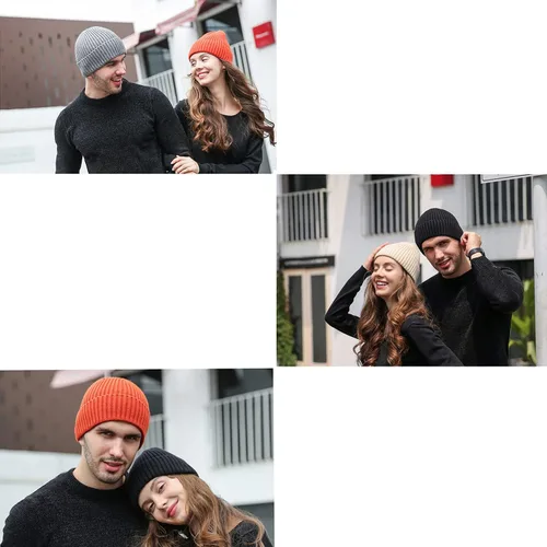 Miniatura 11 de Gorro de invierno para hombre y mujer, gorro de lana de punto para actividades al aire libre y uso diario