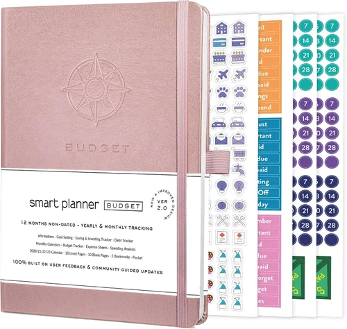 Miniatura 12 de Agenda de presupuesto Smart Planner – Agenda financiera tamaño A5 – Planificador de presupuesto sin fecha 2024-2025 y organizador mensual