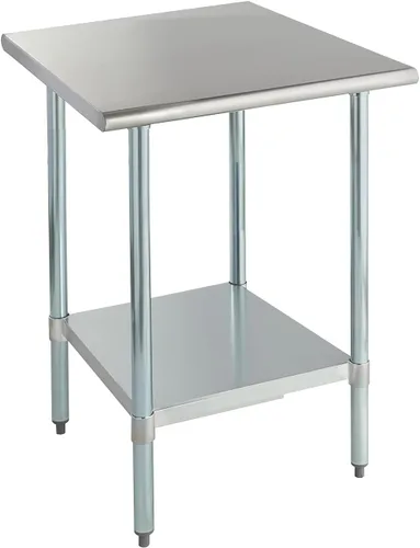 Miniatura 52 de Mesa de acero inoxidable para preparación y trabajo con protector contra salpicaduras, 24x72 pulgadas