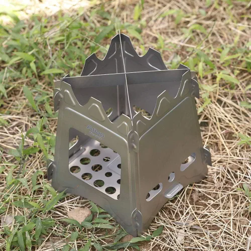 Miniatura 6 de Estufas de mochila portátiles ligeras para senderismo, estufa de leña de titanio, estufa ultraligera y compacta para mochileros, campamento