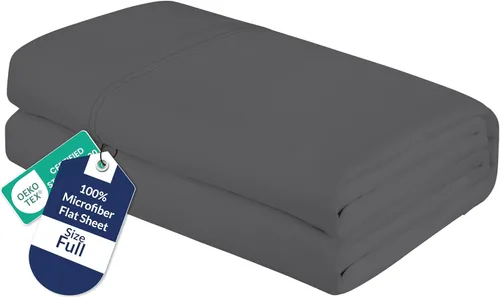 Miniatura 45 de Royale Linens Sábana Plana King – Sábanas Planas de Microfibra Cepillada Ultra Suave 1800 Solamente – Sin Arrugas y Resistente a las Manchas – Gris