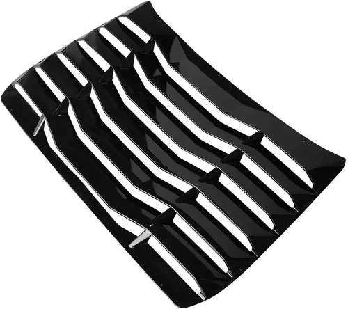 Miniatura 9 de IKON MOTORSPORTS, Rejillas de ventana trasera compatibles con Honda Civic Sedan 2016-2021, estilo IKON color negro brillante, cubierta solar ABS