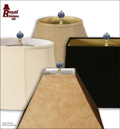 Miniatura 4 de Royal Designs, Inc. Decorativos Chinoiserie Azul y Blanco Terminales de Lámpara (Longevidad - 2 Pk)