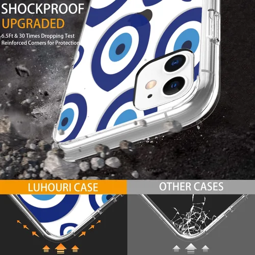 Miniatura 4 de LUHOURI Funda diseñada para iPhone 11 con protector de pantalla, ajuste delgado, funda de acrílico transparente resistente para mujeres y niñas