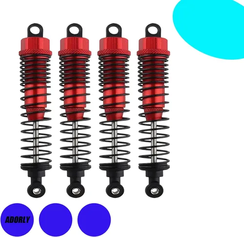 Miniatura 6 de 4 amortiguadores de aluminio delanteros y traseros (4.331 in, rellenos de aceite) para Redcat Gen7 Pro Sport Everest 10 Gen 8 v2 Volcano Epx Pro Rojo