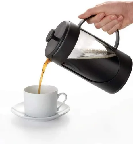 BonJour Ami-Matin - Cafetera de prensa francesa irrompible, para viajes, camping, uso diario, 8 tazas/33.8 onzas, color negro