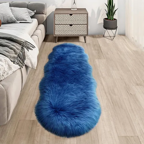 Miniatura 7 de Alfombra de piel sintética para sofá, silla, alfombra pequeña beige para dormitorio, 2 x 3 pies, alfombras peludas para habitación de los niños